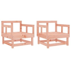 Chaises de jardin lot de 2 cm bois massif douglas 