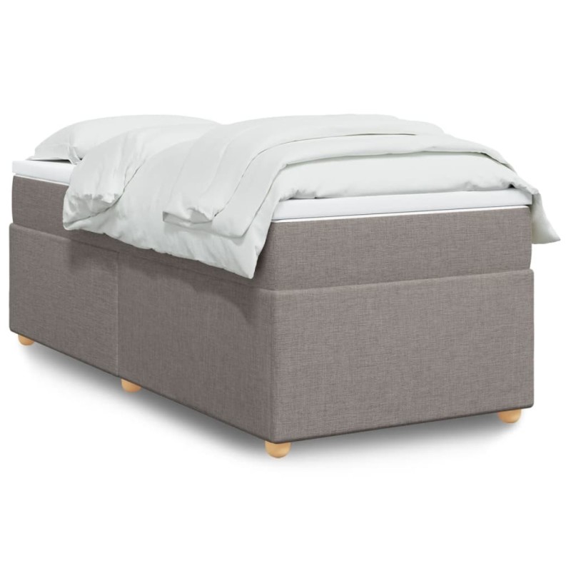 Sommier à lattes de lit avec matelas Taupe 100x200 cm Tissu 