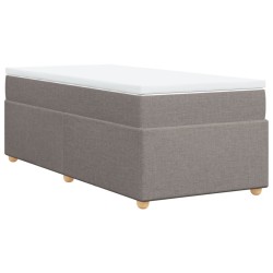 Sommier à lattes de lit avec matelas Taupe 100x200 cm Tissu 