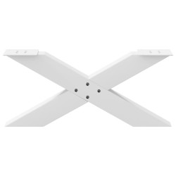 Pieds de table basse en forme de X, 2 pièces, blanc, 70 x (30-31) cm, acier 