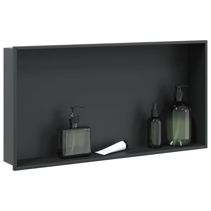 Niche de douche noir mat 62x32x9 cm acier inoxydable 