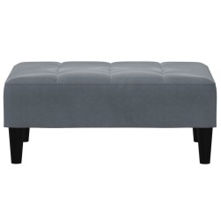 Canapé-lit à 2 places avec repose-pied gris foncé velours 