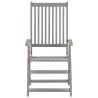 Chaises inclinables de jardin lot de 4 et coussins Bois acacia 