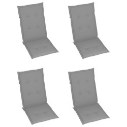Chaises inclinables de jardin lot de 4 et coussins Bois acacia 