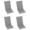 Chaises inclinables de jardin lot de 4 et coussins Bois acacia 