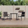 Chaises de jardin lot de 2 noir 55x61,5x90cm textilène et acier 