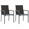 Chaises de jardin lot de 2 noir 55x61,5x90cm textilène et acier 