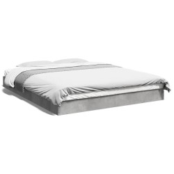 Cadre de lit sans matelas gris béton 150x200 cm 