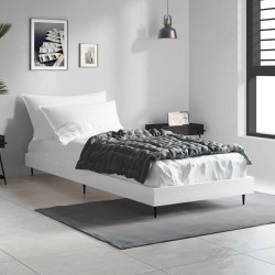 Cadre de lit sans matelas blanc 75x190 cm bois d'ingénierie 