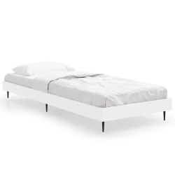 Cadre de lit sans matelas blanc 75x190 cm bois d'ingénierie 