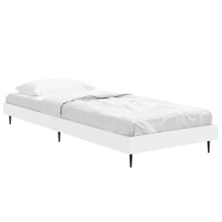 Cadre de lit sans matelas blanc 75x190 cm bois d'ingénierie 
