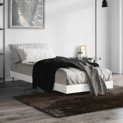 Cadre de lit sans matelas blanc 75x190 cm bois d'ingénierie 