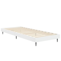 Cadre de lit sans matelas blanc 75x190 cm bois d'ingénierie 