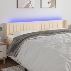 Tête de lit à LED Crème 163x16x78/88 cm Tissu 