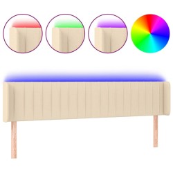 Tête de lit à LED Crème 163x16x78/88 cm Tissu 