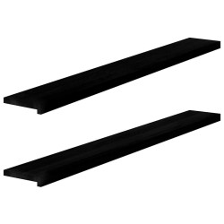 Appuis de fenêtre 2 pcs marron foncé bois de chêne massif 