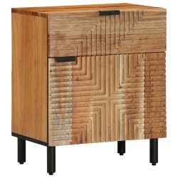 Table de chevet50x33x60 cm en bois massif d'acacia 