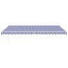 Auvent rétractable bleu et blanc 5x3 m tissu et aluminium 
