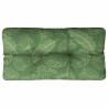 Coussin de palette motif de feuilles 80x40x12 cm tissu 