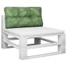 Coussin de palette motif de feuilles 80x40x12 cm tissu 