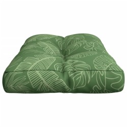 Coussin de palette motif de feuilles 80x40x12 cm tissu 