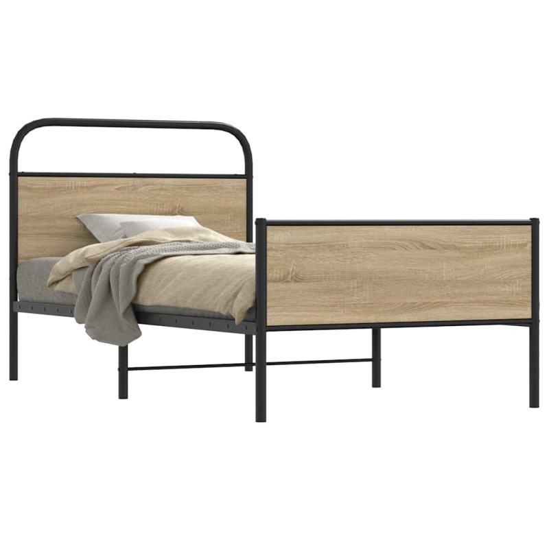 Cadre de lit sans matelas 100x190 cm chêne sonoma 