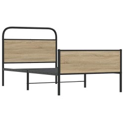 Cadre de lit sans matelas 100x190 cm chêne sonoma 