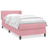 Sommier à lattes de lit avec matelas rose 90x220 cm velours 