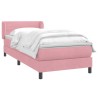 Sommier à lattes de lit avec matelas rose 90x220 cm velours 