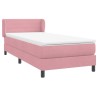 Sommier à lattes de lit avec matelas rose 90x220 cm velours 