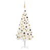 Arbre de Noël artificiel pré-éclairé et boules blanc 120 cm 