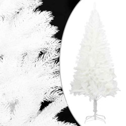 Arbre de Noël artificiel pré-éclairé et boules blanc 120 cm 