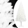 Arbre de Noël artificiel pré-éclairé et boules blanc 120 cm 