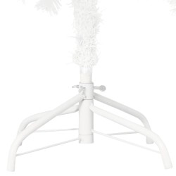 Arbre de Noël artificiel pré-éclairé et boules blanc 120 cm 