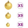 Arbre de Noël artificiel pré-éclairé et boules blanc 120 cm 