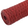 Grillage Acier avec revêtement en PVC 25x0,5 m Rouge 