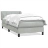 Sommier à lattes de lit et matelas gris clair 80x210 cm velours 