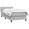 Sommier à lattes de lit et matelas gris clair 80x210 cm velours 