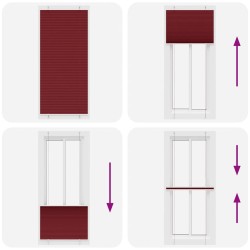Store plissé rouge bordeaux 85x200 cm largeur du tissu 84,4 cm 