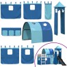 Lit superposé sans matelas avec toboggan et rideaux 80x200 cm 