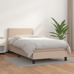 Sommier à lattes de lit avec matelas Cappuccino 90x200 cm 