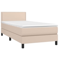 Sommier à lattes de lit avec matelas Cappuccino 90x200 cm 