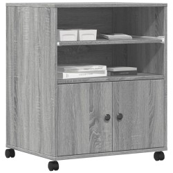 Support d'imprimante avec roulettes sonoma gris 60x48x74 cm 