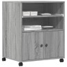 Support d'imprimante avec roulettes sonoma gris 60x48x74 cm 