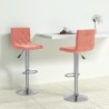 Tabourets de bar lot de 2 rose velours 