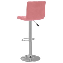 Tabourets de bar lot de 2 rose velours 