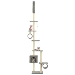 Arbre à chat avec griffoirs en sisal 260 cm Gris 