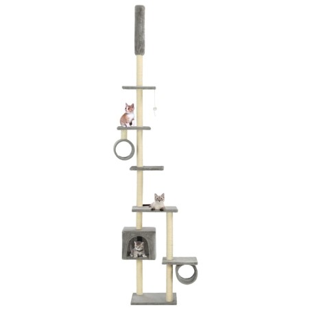 Arbre à chat avec griffoirs en sisal 260 cm Gris 