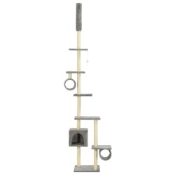Arbre à chat avec griffoirs en sisal 260 cm Gris 