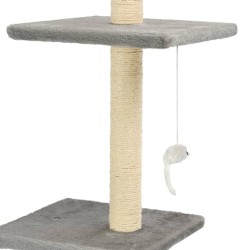 Arbre à chat avec griffoirs en sisal 260 cm Gris 